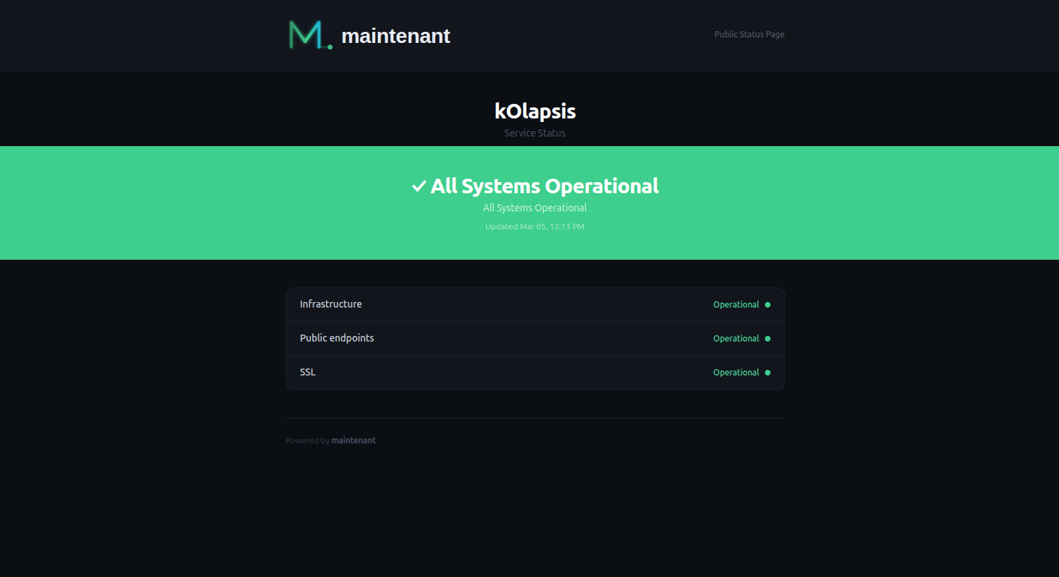 Status Page — All Systems Operational