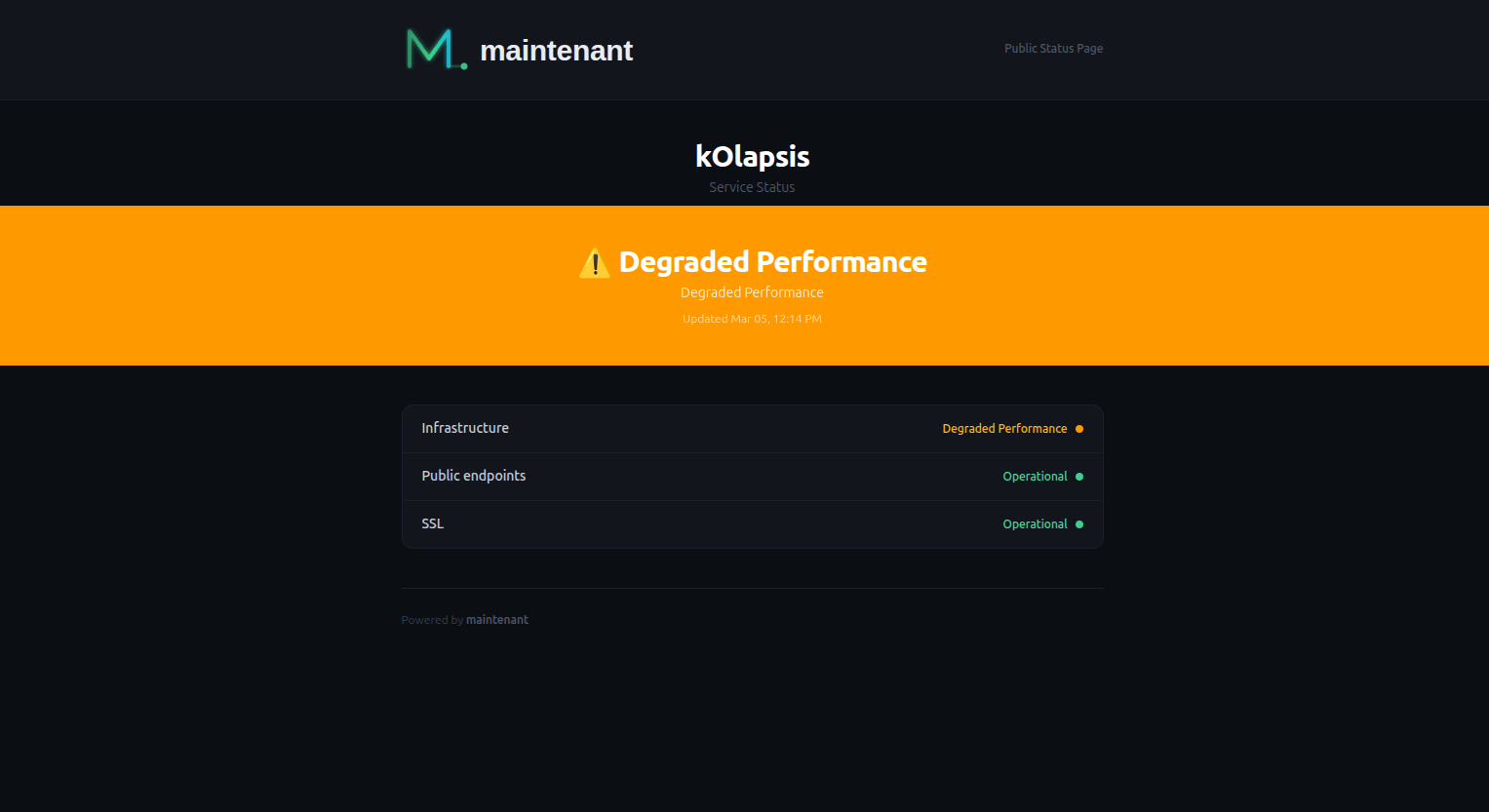 Status Page — Degraded Performance